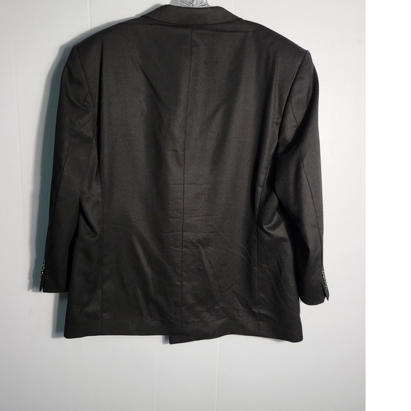 Albert Nipon Mens Black Double Breasted Wool Blazer Jacket Golden Twist - Picture 3 of 16